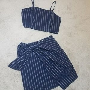 Two Piece Set- crop top & high waisted skirt